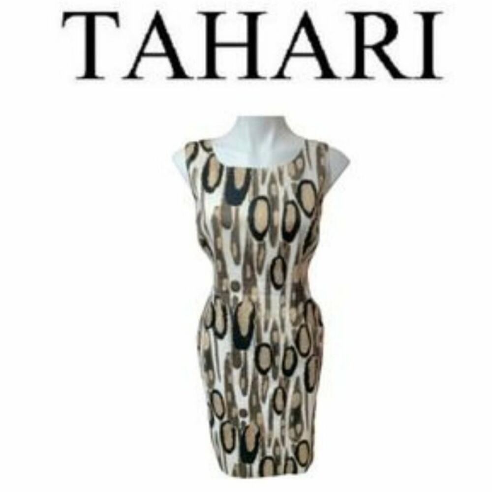 Tahari Animal Print Sleeveless Dress Size 8